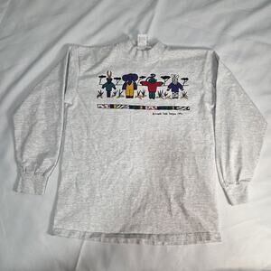 Vintage Small Talk Designs 1992 Unisex Heather Gray Long Sleeve T-Shirt